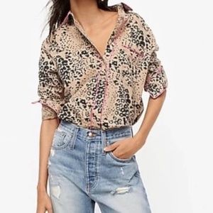 NWT J Crew Button-up shirt in leopard print Item AJ423